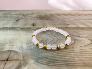"Unconditional Love" Rose Quartz and Brass Bead Crystal Intention Bracelet