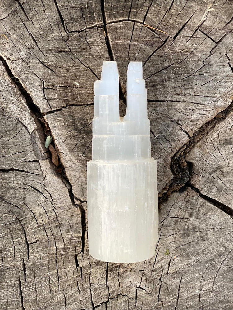 
            
                Load image into Gallery viewer, Double Tipped Selenite Tower
            
        