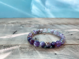 
            
                Load image into Gallery viewer, &amp;quot;Third Eye Open&amp;quot; Purple Fluorite Intention Bracelet
            
        